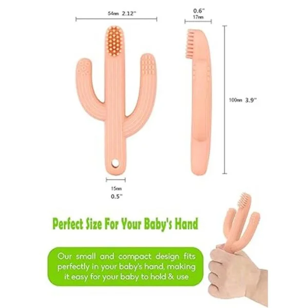 Cepillo de dientes para bebés con mordedor de cactus_3