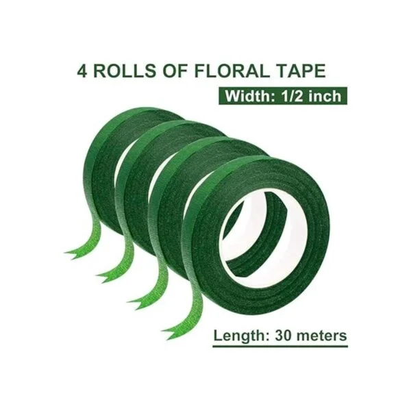 4 rollos de cinta floral para ramo de tallos y proyectos