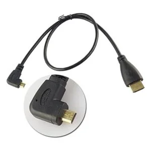 Cable micro HDMI en ángulo a HDMI estándar; conector de_2