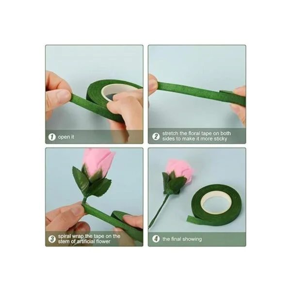 4 rollos de cinta floral para ramo de tallos y proyectos