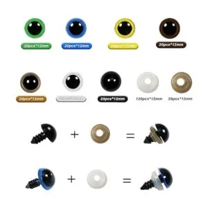 TOAOB 140 piezas de plástico colorido de 0.472 in ojos