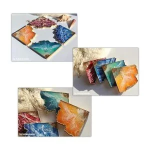 gata Coaster resina epoxi silicona molde redondo geoda_3