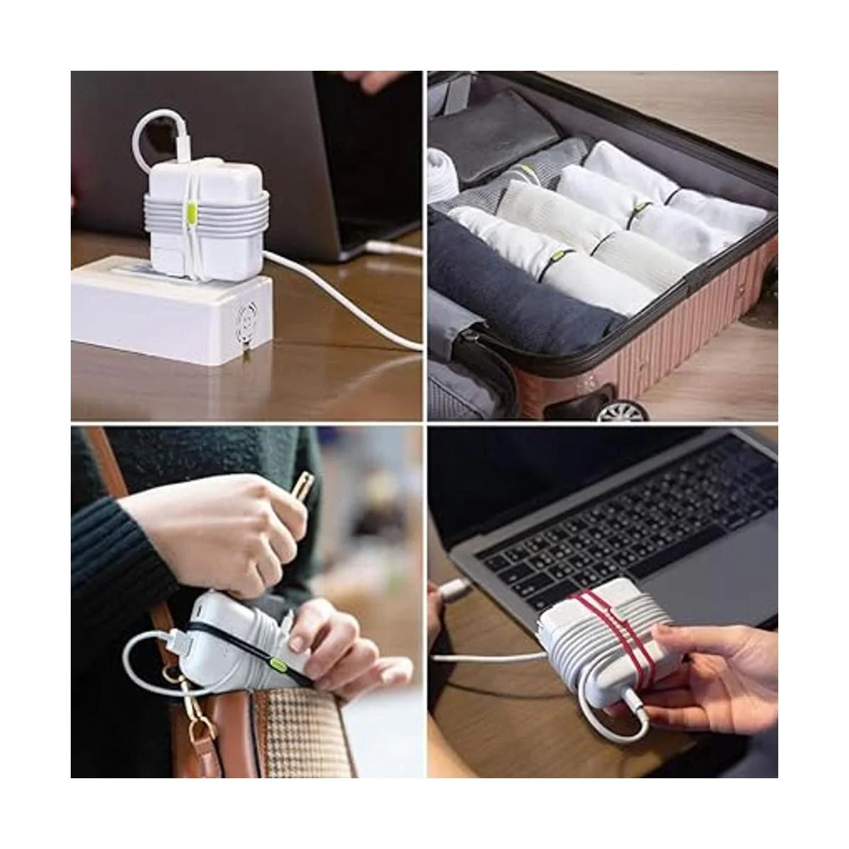 Hueso Doble cable de sujeción organizador de cables de_6