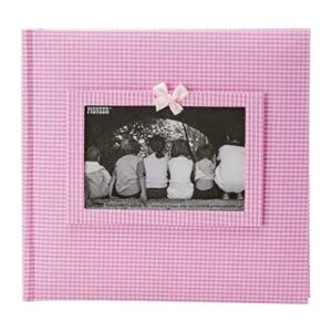 álbum de fotos con cubierta de tela de guinga con_1