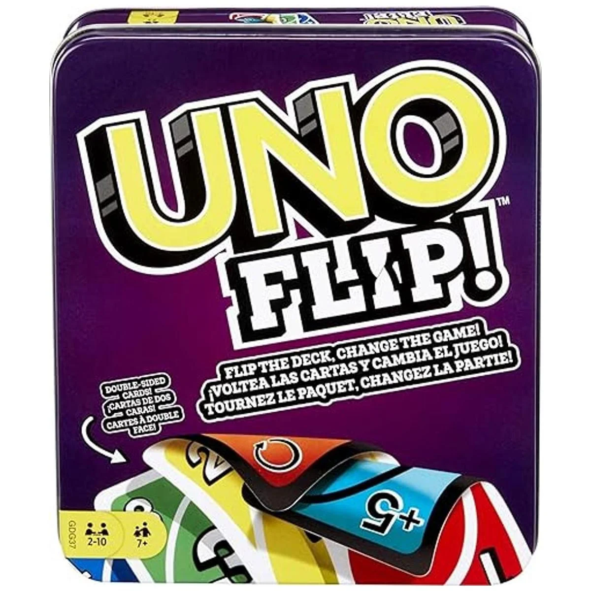 UNO FLIP Juego de cartas familiar con 112 tarjetas en_1