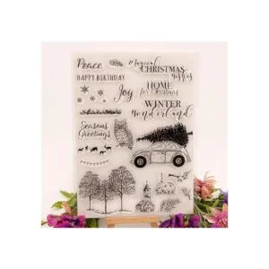 rbol de Navidad con diseño de búhos y copos de nieve_3