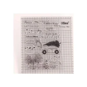 rbol de Navidad con diseño de búhos y copos de nieve_2