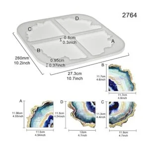 gata Coaster resina epoxi silicona molde redondo geoda_2