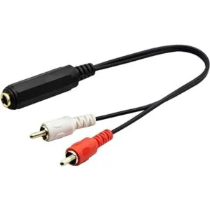 zdyCGTime Cable divisor de 0.250 in a 2 RCA Y chapado en_4