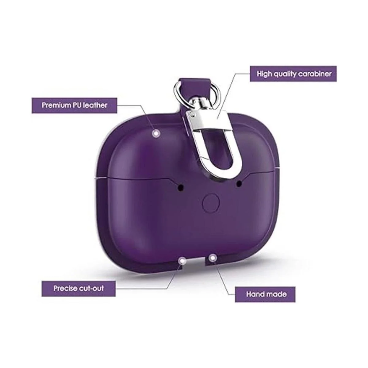 wenew Funda de cuero para Airpods Pro 2019 con_3