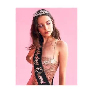 xo Fetti Banda de cumpleaños Queen tiara Brillo_6