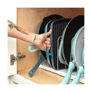 youCopia StoreMore Organizador de sartenes ajustable para_5