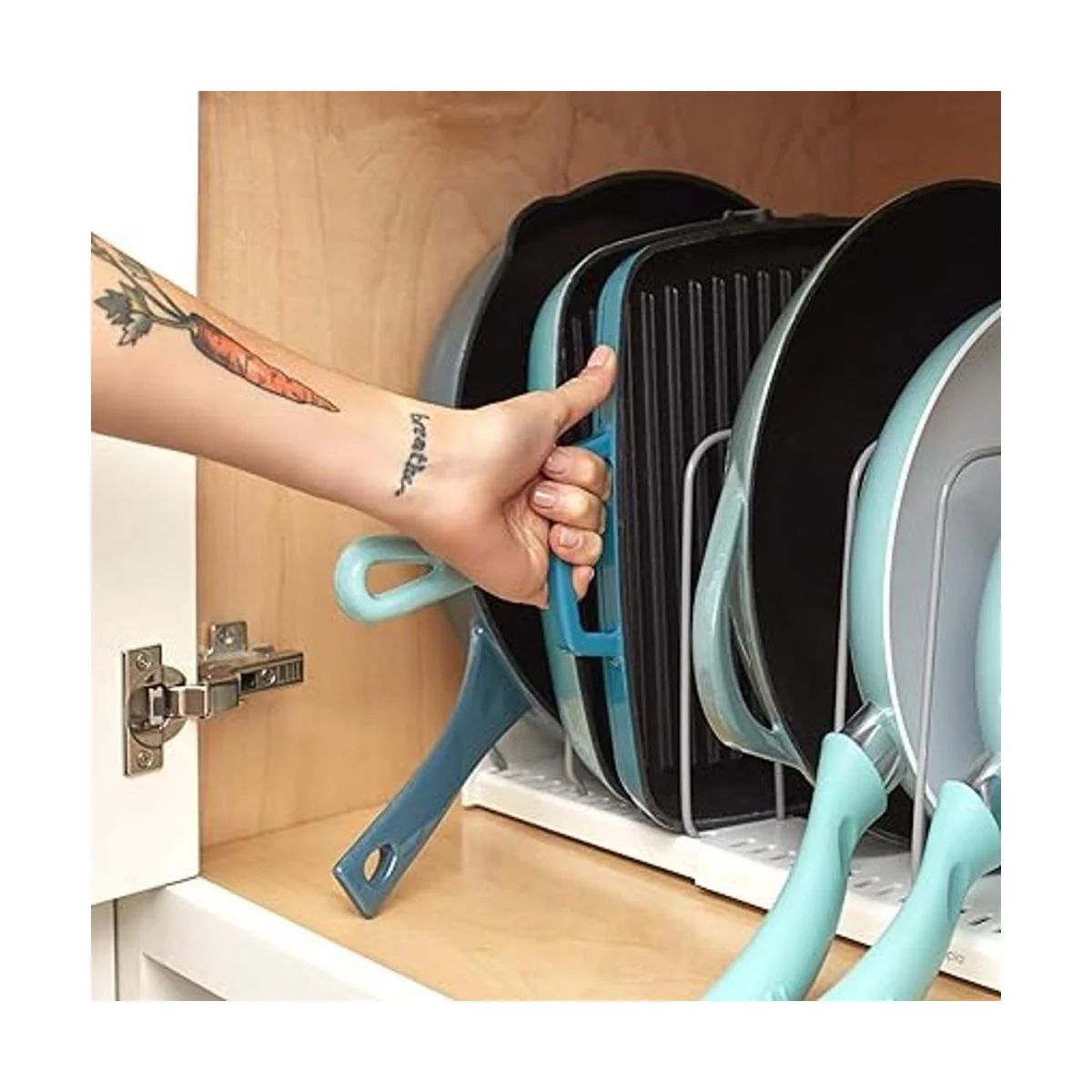 youCopia StoreMore Organizador de sartenes ajustable para_5