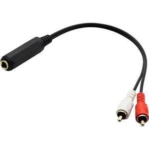 zdyCGTime Cable divisor de 0.250 in a 2 RCA Y chapado en_5