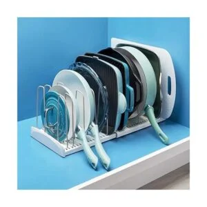 youCopia StoreMore Organizador de sartenes ajustable para_6