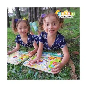 woody treasures Reloj Montessori de juguetes de madera_2