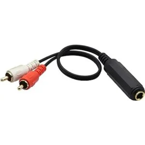 zdyCGTime Cable divisor de 0.250 in a 2 RCA Y chapado en_6