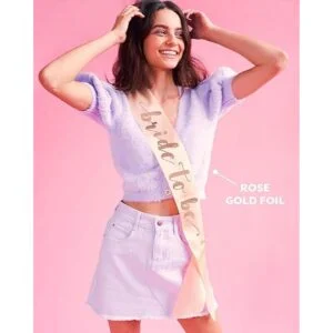 xo Fetti Banda de despedida de soltera de oro rosa Novia