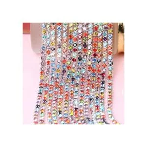 yueton 11 yards Plata Bottom Colorful Crystal Rhinestone_3