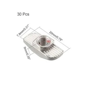 uxcell Tuercas de ranura en T deslizantes M5 medio rollo_2
