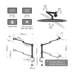 viozon Soporte para monitor y laptop 2 en 1 ajustable de_4