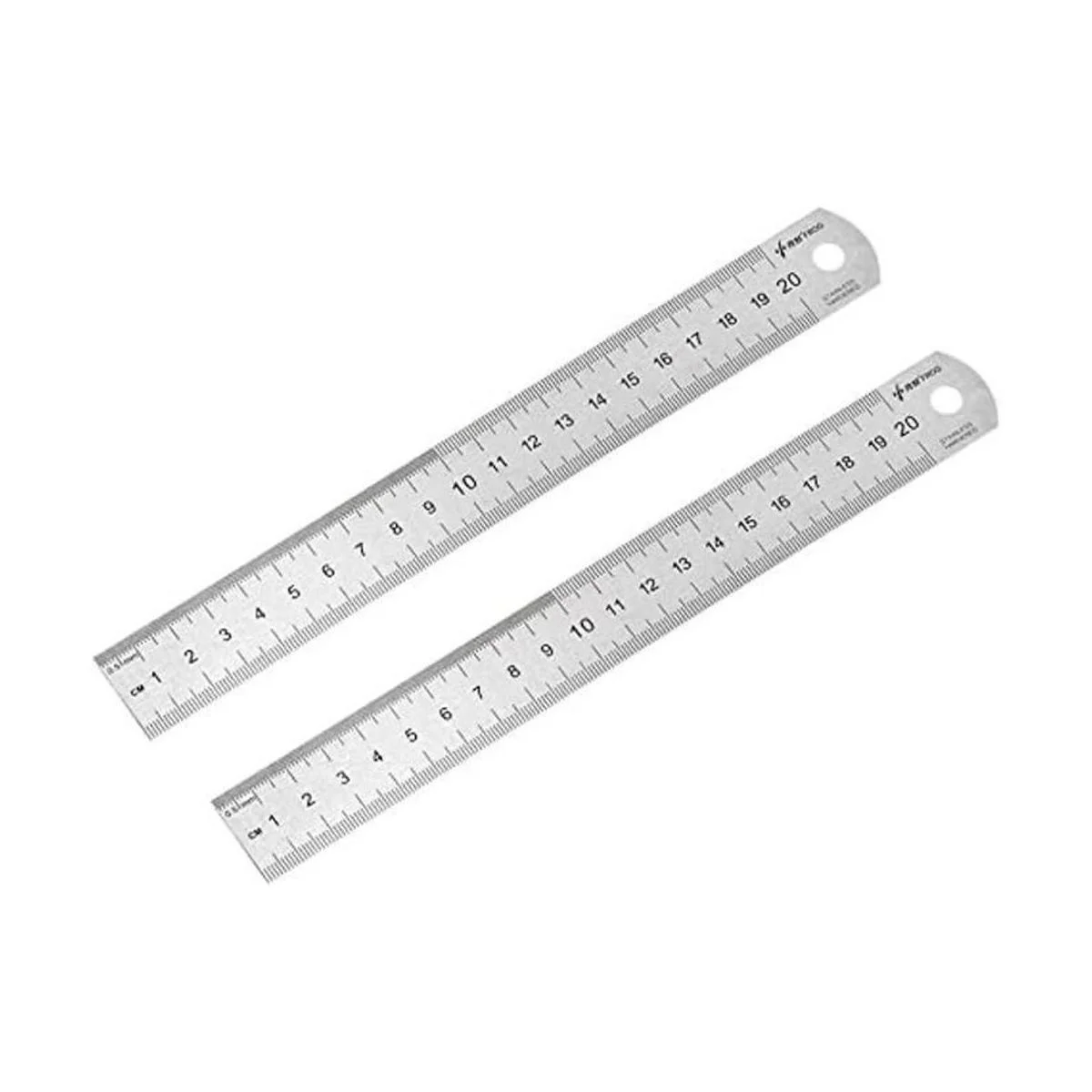 uxcell Regla recta 7.9 in 7.9 in métrica acero_1