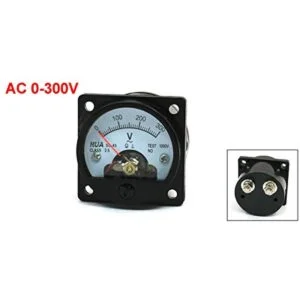 uxcell AC 0300V Medidor de voltímetro analógico redondo_2