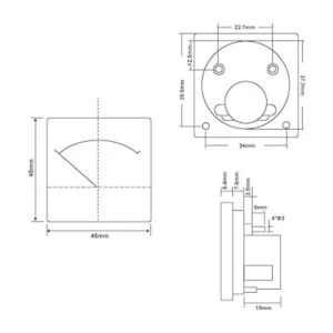 uxcell 85C1 Medidor analógico de corriente CC 2 A_5