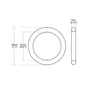 uxcell Junta tórica de goma de silicona 1.102 in de_2