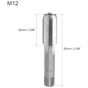 uxcell Grifo de mano métrico M12 rosca 1 paso 4 flautas