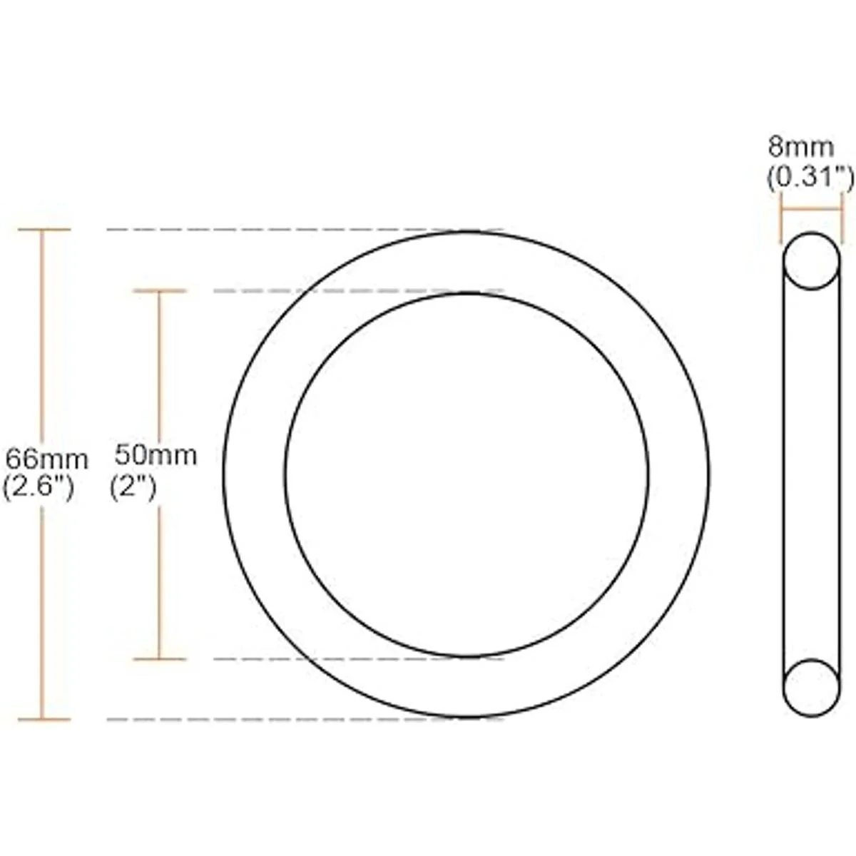 uxcell Hebilla de metal multiusos soldada de 2.598 in x_2