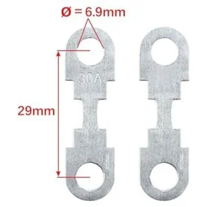 uxcell 4 unids 30A tira plana fusible metal tono plata_2