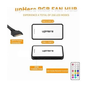 upHere Ventilador de carcasa RGB de 4.724 in control_5