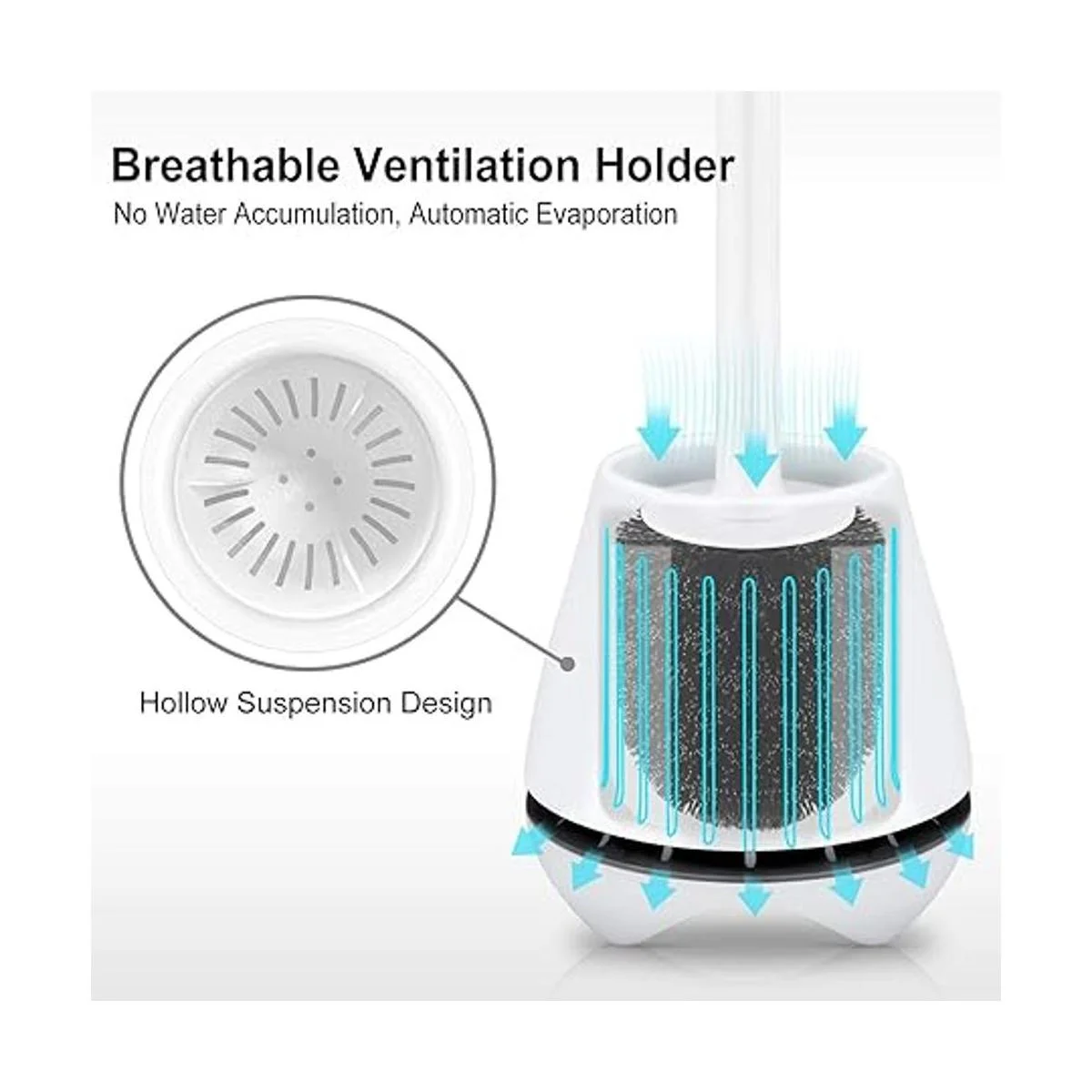 uptronic Paquete de 2 cepillos de inodoro con soporte_2