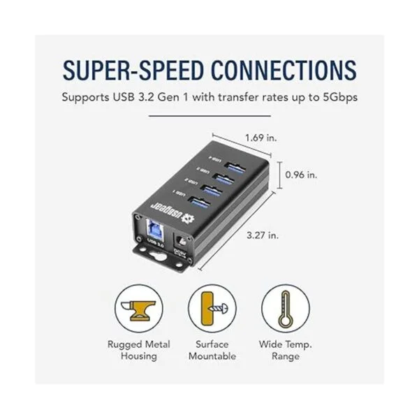 usbgear 4Port USB 3.0 Mountable carga y datos 5 Gbps Hub_2