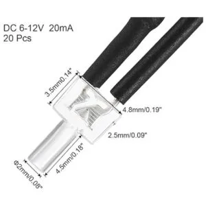 uxcell 20 bombillas LED con cable de 0.079 in luz blanca_2