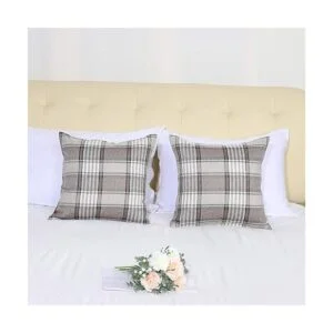 uxcell Juego de 2 fundas de almohada de cuadros de búfalo