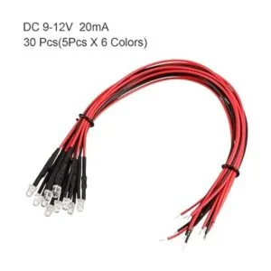 uxcell Bombilla LED precableada 9 12 V CC 0.118 in