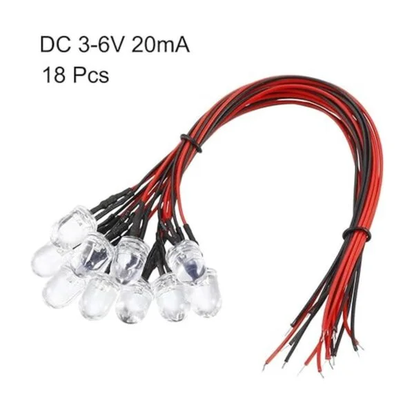 uxcell 18 piezas de 0.394 in con cable LED rojo DC36 V_2
