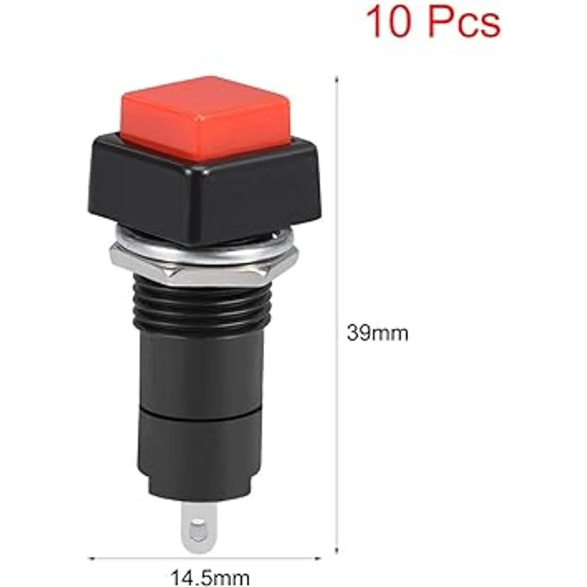 uxcell Interruptor de botón redondo plano de 0.472 in_2