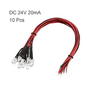 uxcell 10 bombillas LED con cable de 0.197 in blanco_2