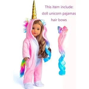 sweet dolly Ropa de muñeca disfraz de unicornio pijama_5