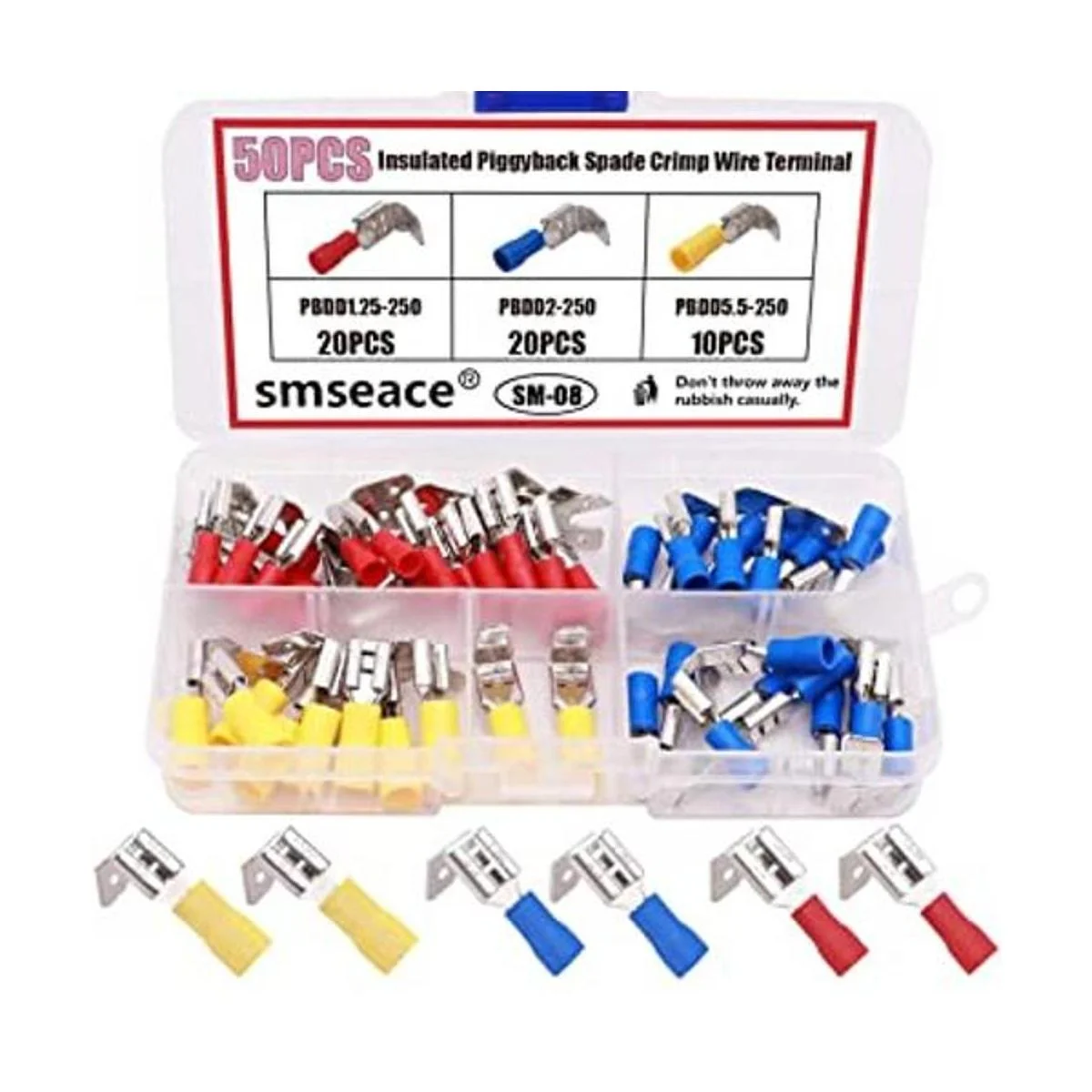 smseace 50 terminales de pala de cerdito 221616141210AWG_1