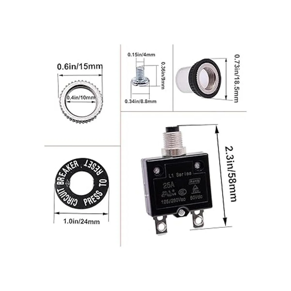 smseace Interruptor de botón eléctrico de 15 amperios_4