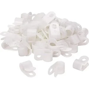 shapenty Blanco Nylon Tornillo Montaje R Tipo Cable Clamp_1