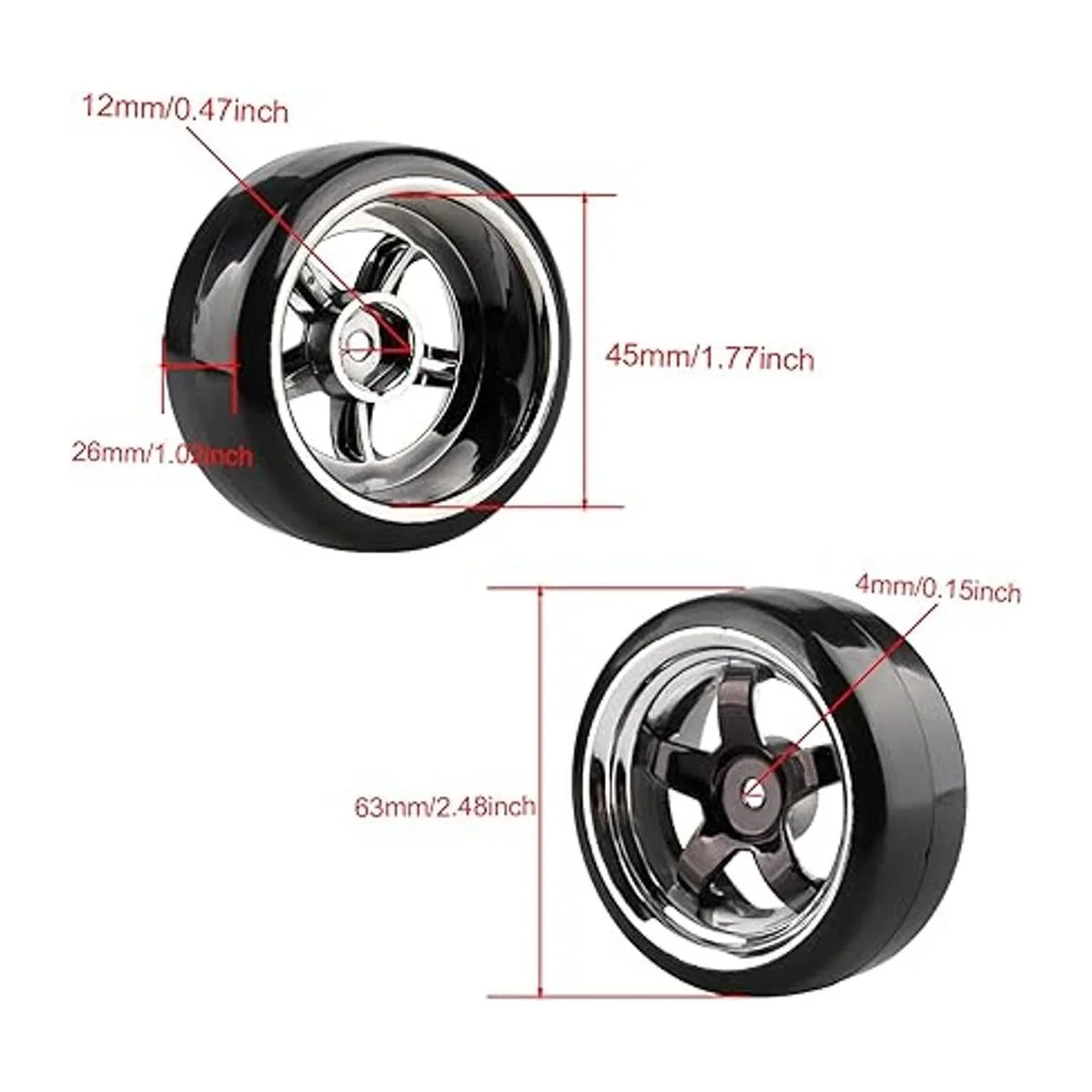 shaluoman chapado 5 radios Llantas con plástico duro_5