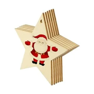 obmwang 50 piezas de recortes de estrella de madera
