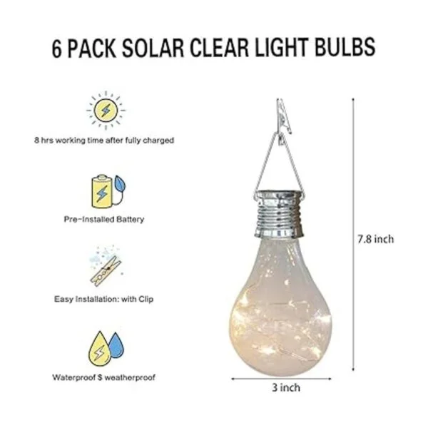 pearlstar Bombillas solares impermeables para exteriores_2