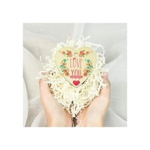 obmwang 50 Pieces 3 Natural Heart Wood Slices DIY Wooden