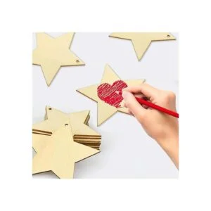 obmwang 50 piezas de recortes de estrella de madera